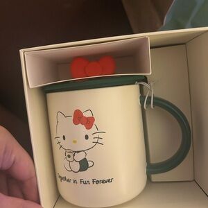 Hello Kitty Cream and Green Kids Cup